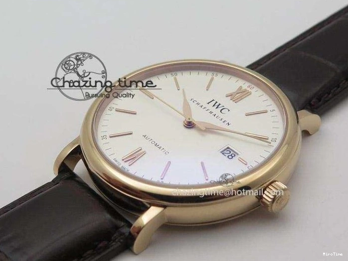 MIROTIME 0406 Modern Portofino SCHAFFHAUSEN RG MKF 1:1 V2 Best Edition White Dial On Brown Leather Strap A 7344
